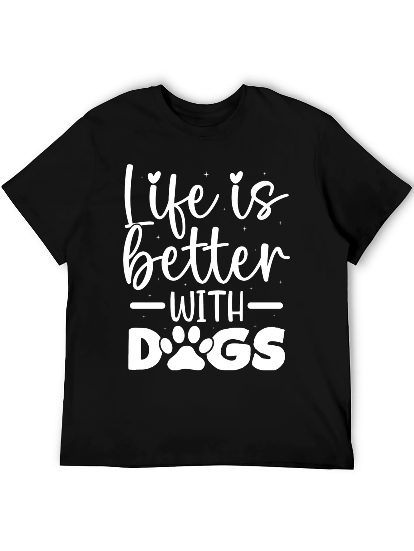 Life is Better with Dogs Black Graphic Tee