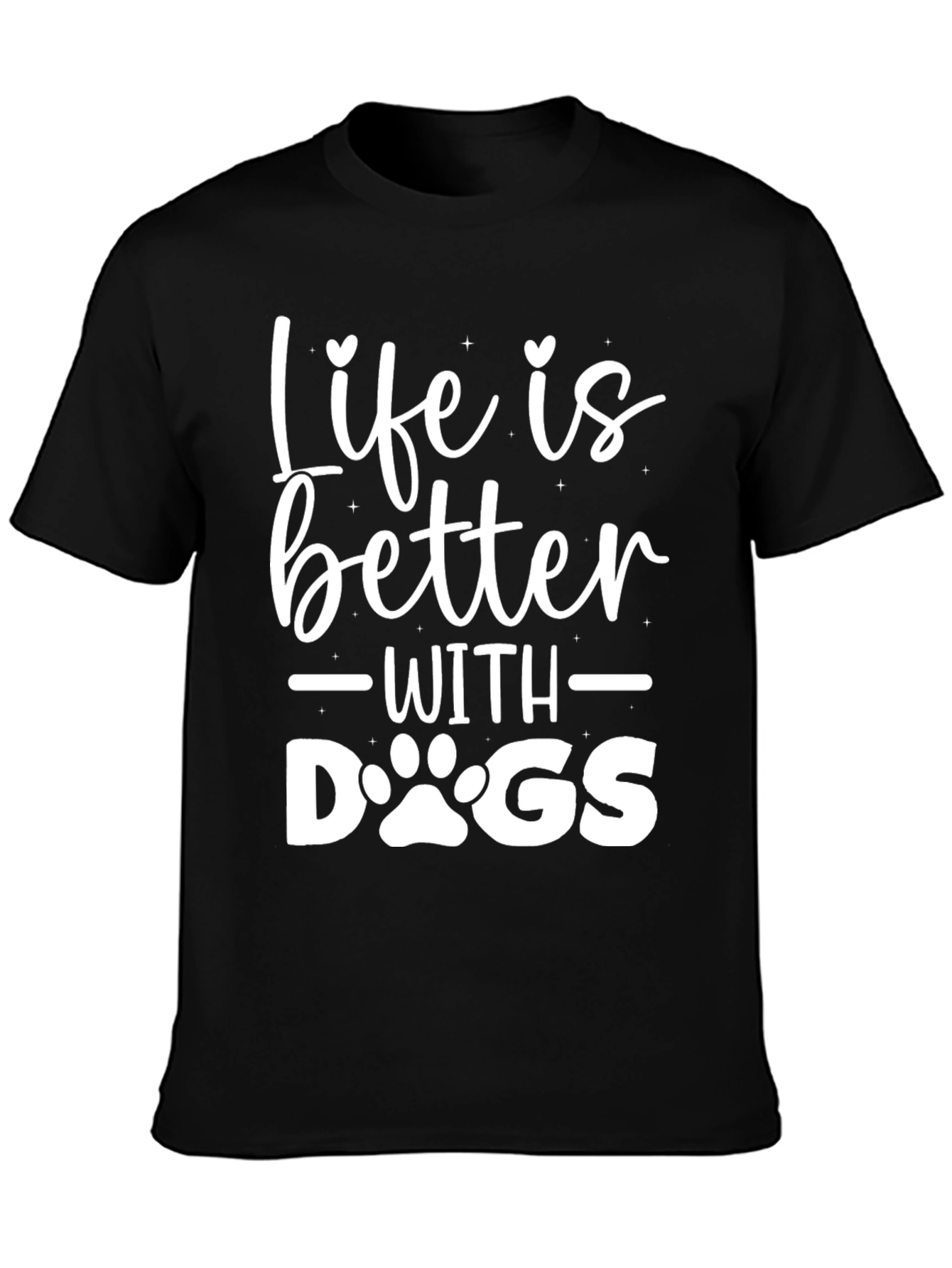 Life is Better with Dogs Black Graphic Tee