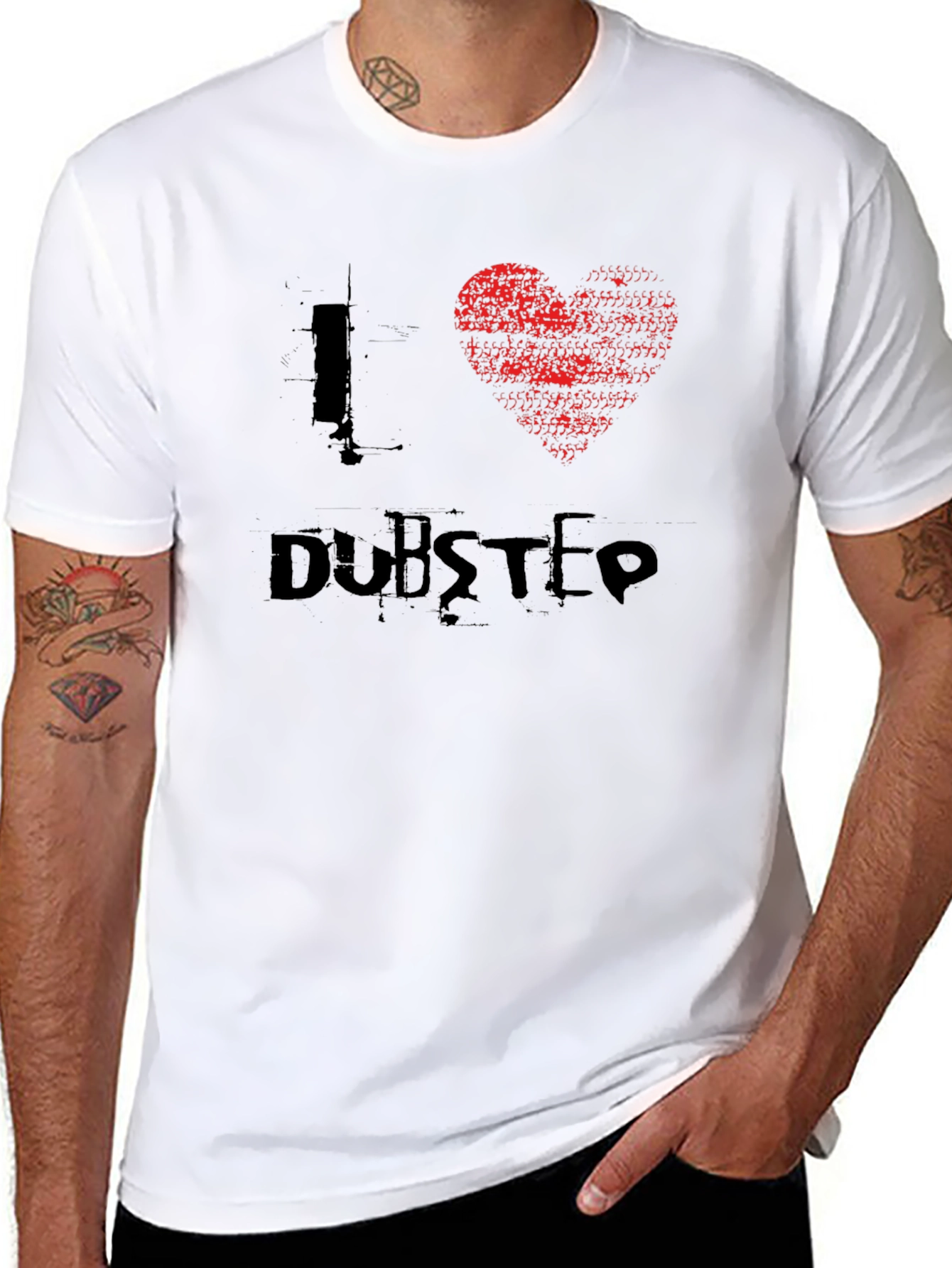 I Heart Dubstep Black Graphic Tee Shirt
