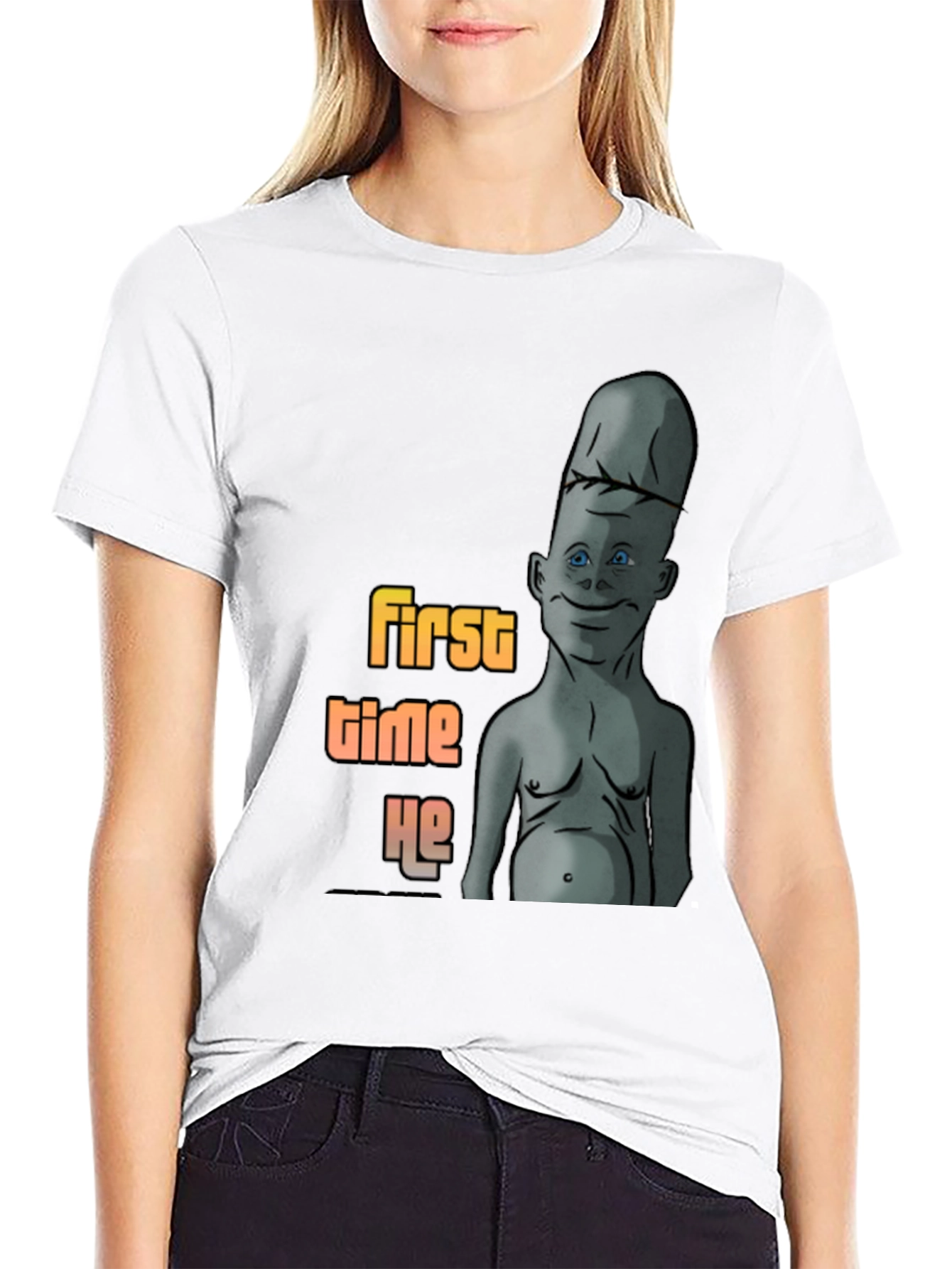 Humorous First Time He Graphic T-Shirt