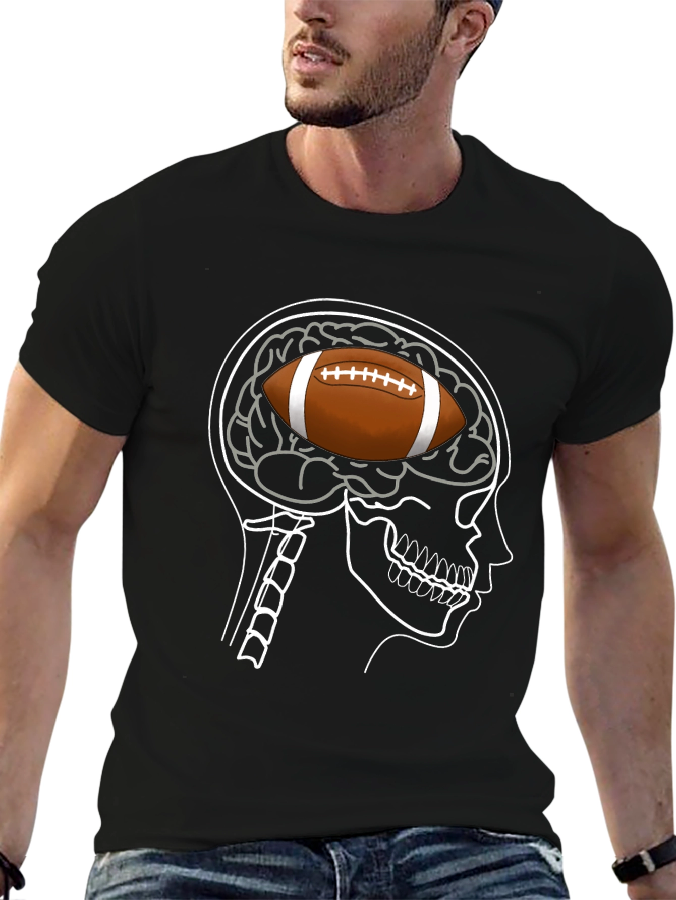 Football Brain T-Shirt - Sports Fan Tee