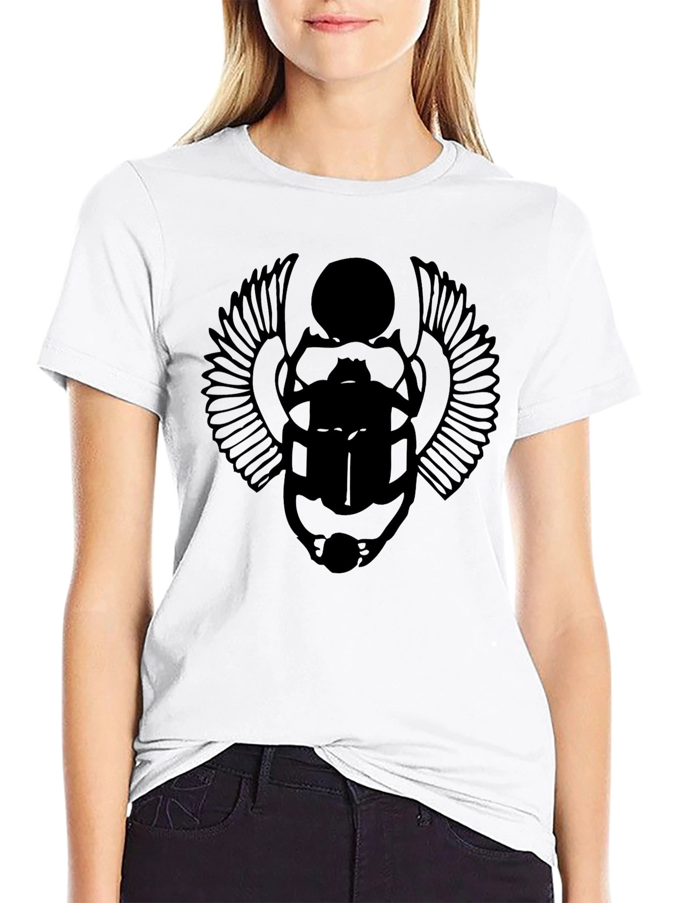 Black Scarab Beetle Graphic T-Shirt