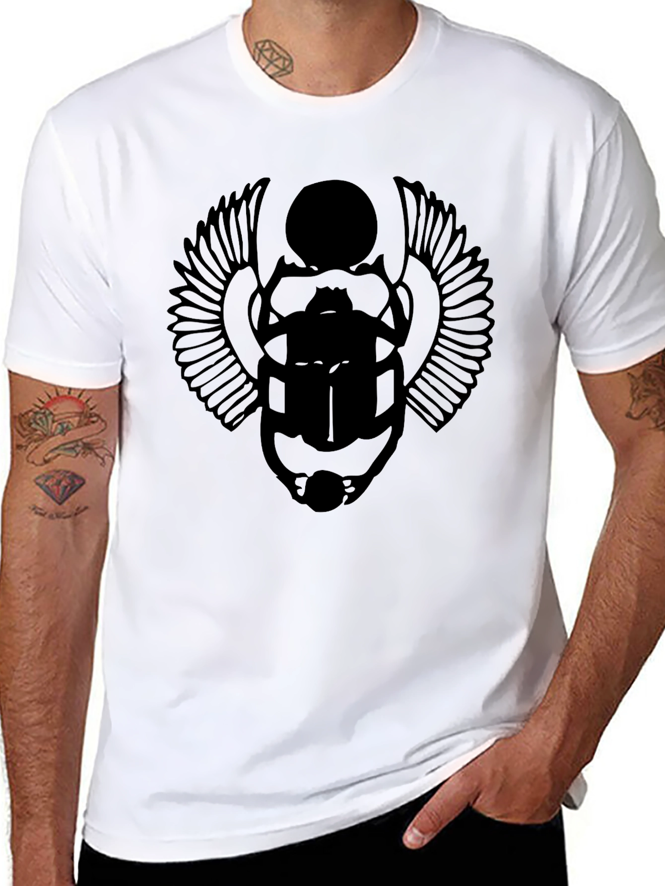 Black Scarab Beetle Graphic T-Shirt