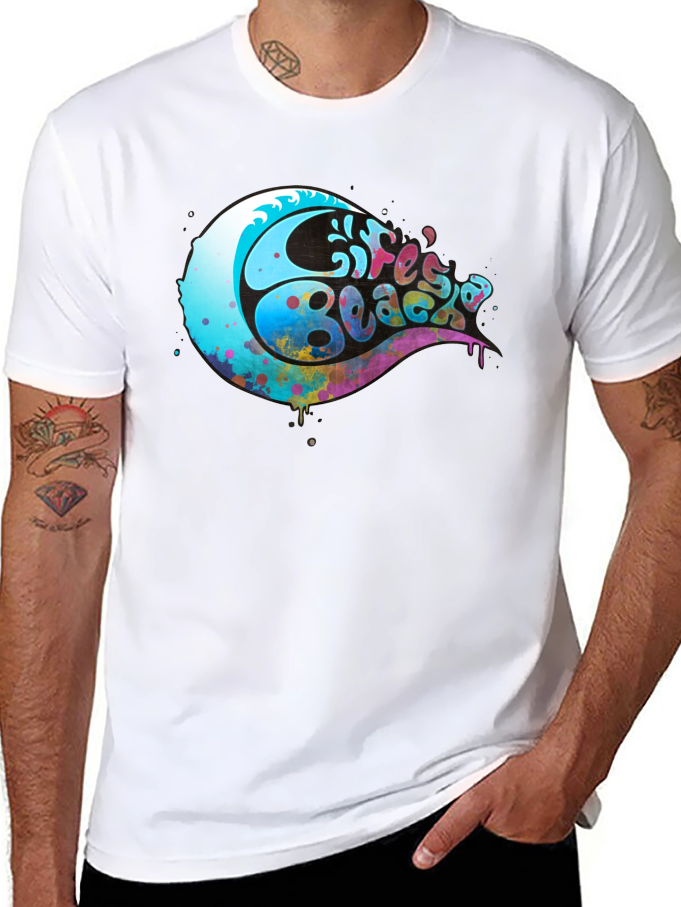 Lifes a Beach Graphic T-Shirt - Black