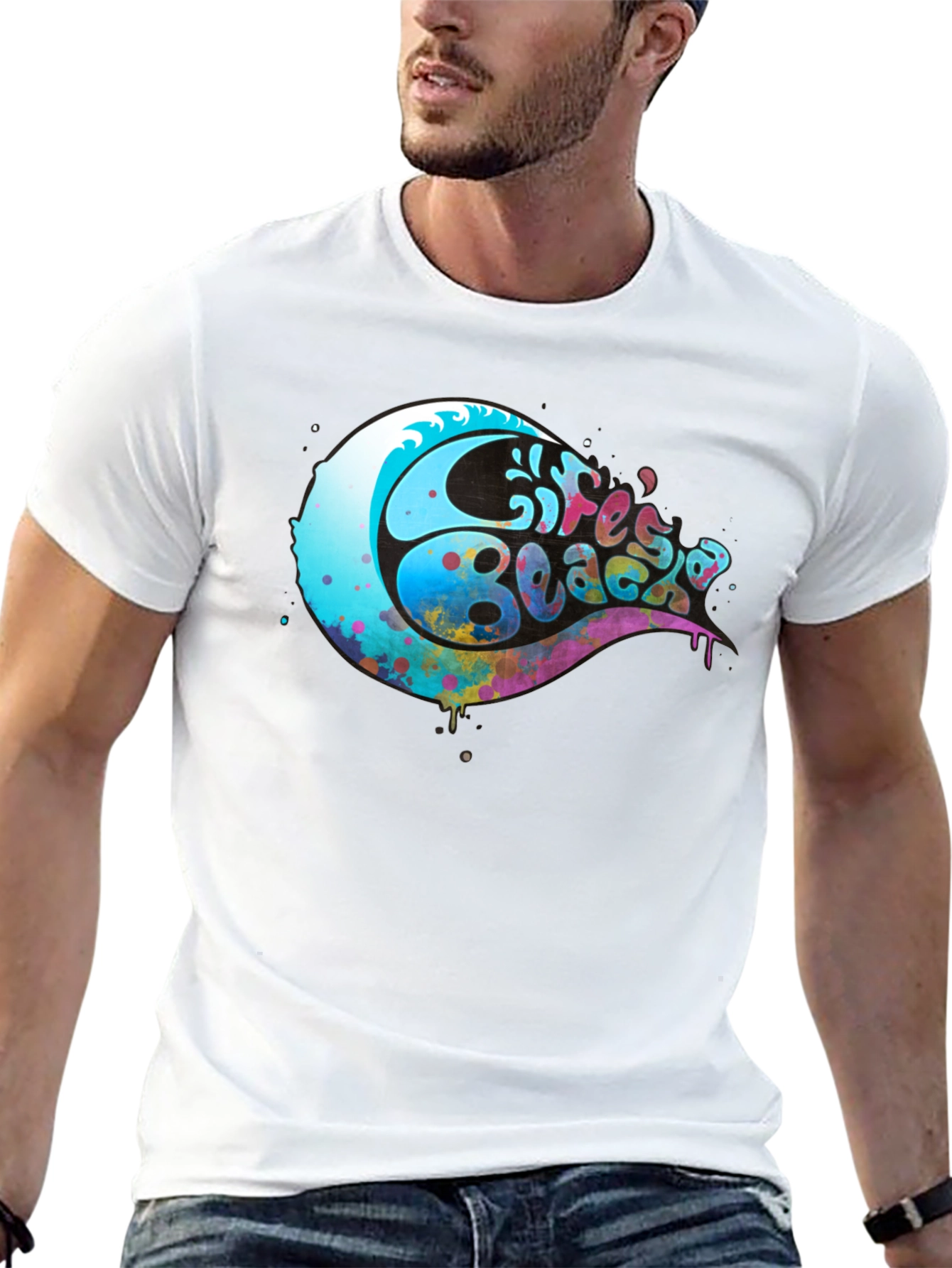 Lifes a Beach Graphic T-Shirt - Black