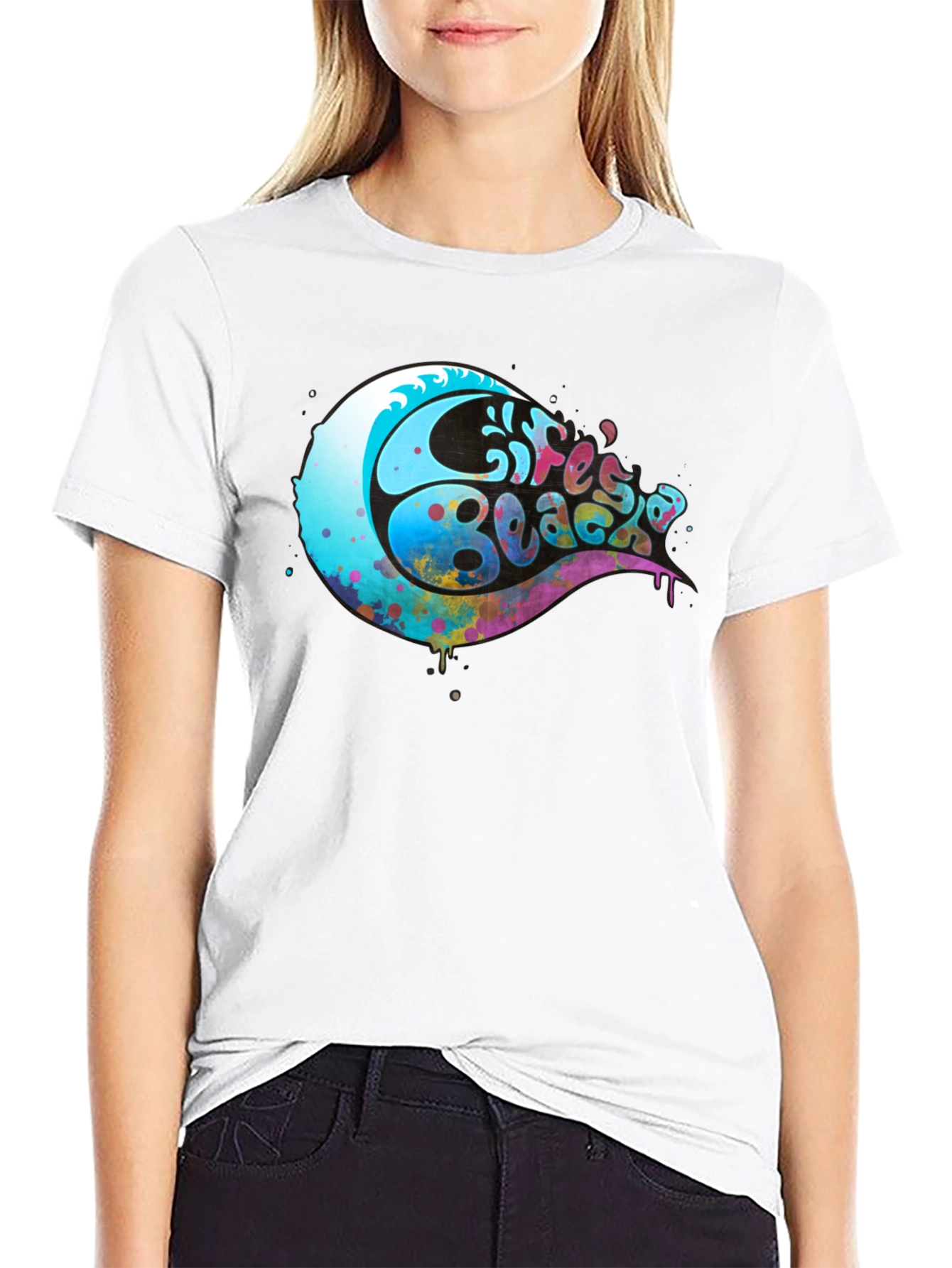 Lifes a Beach Graphic T-Shirt - Black