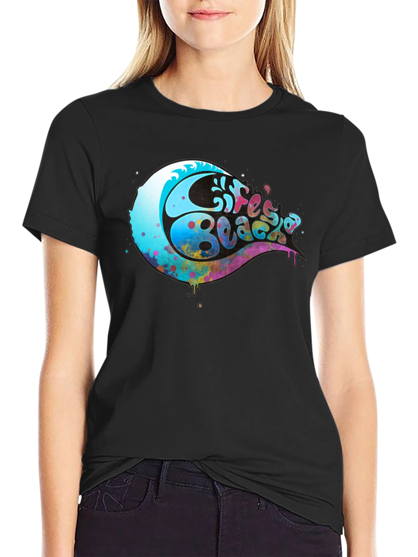 Lifes a Beach Graphic T-Shirt - Black
