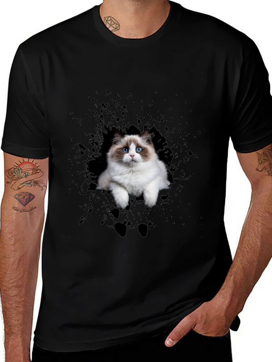 Cat Splash Black T-Shirt