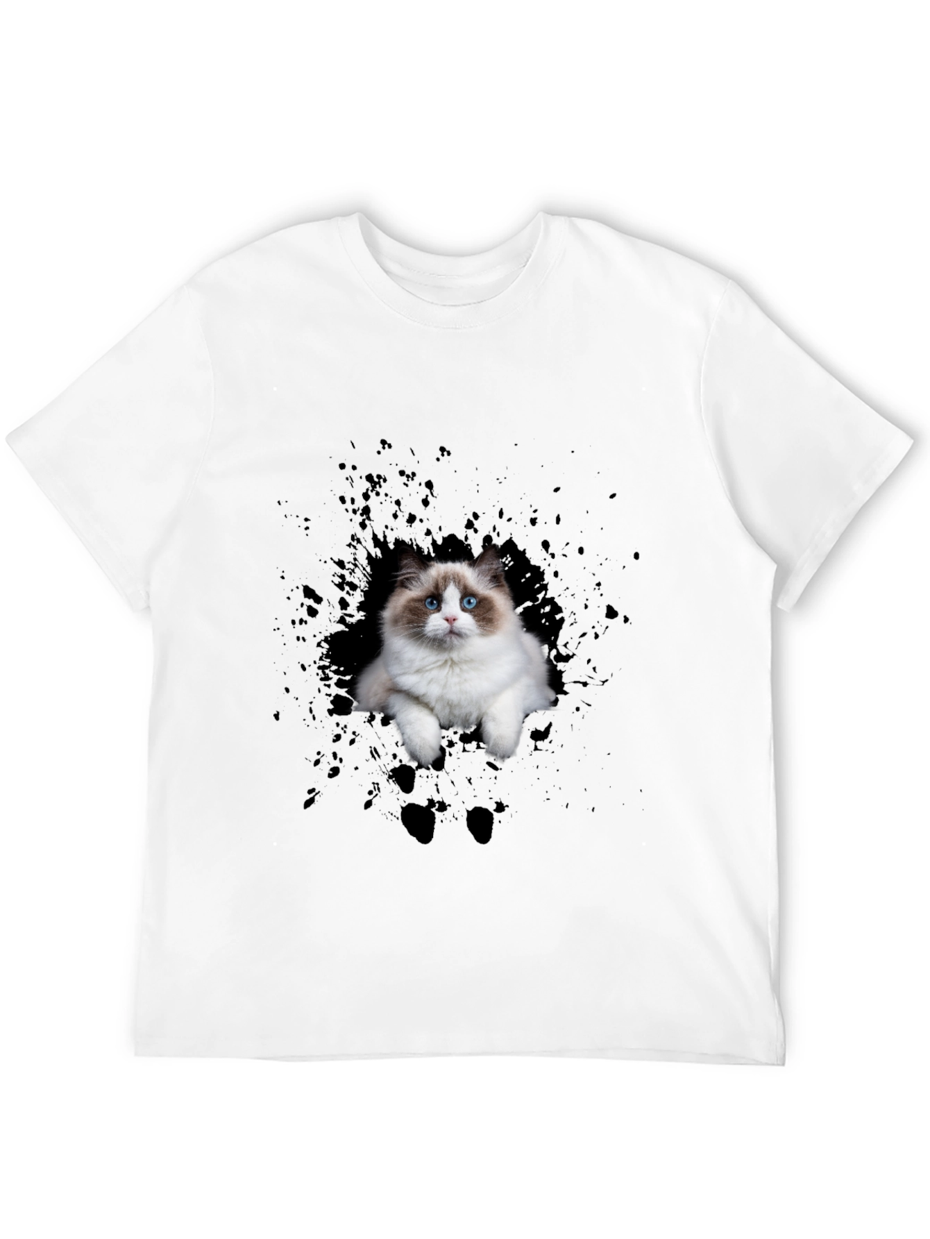 Cat Splash Black T-Shirt