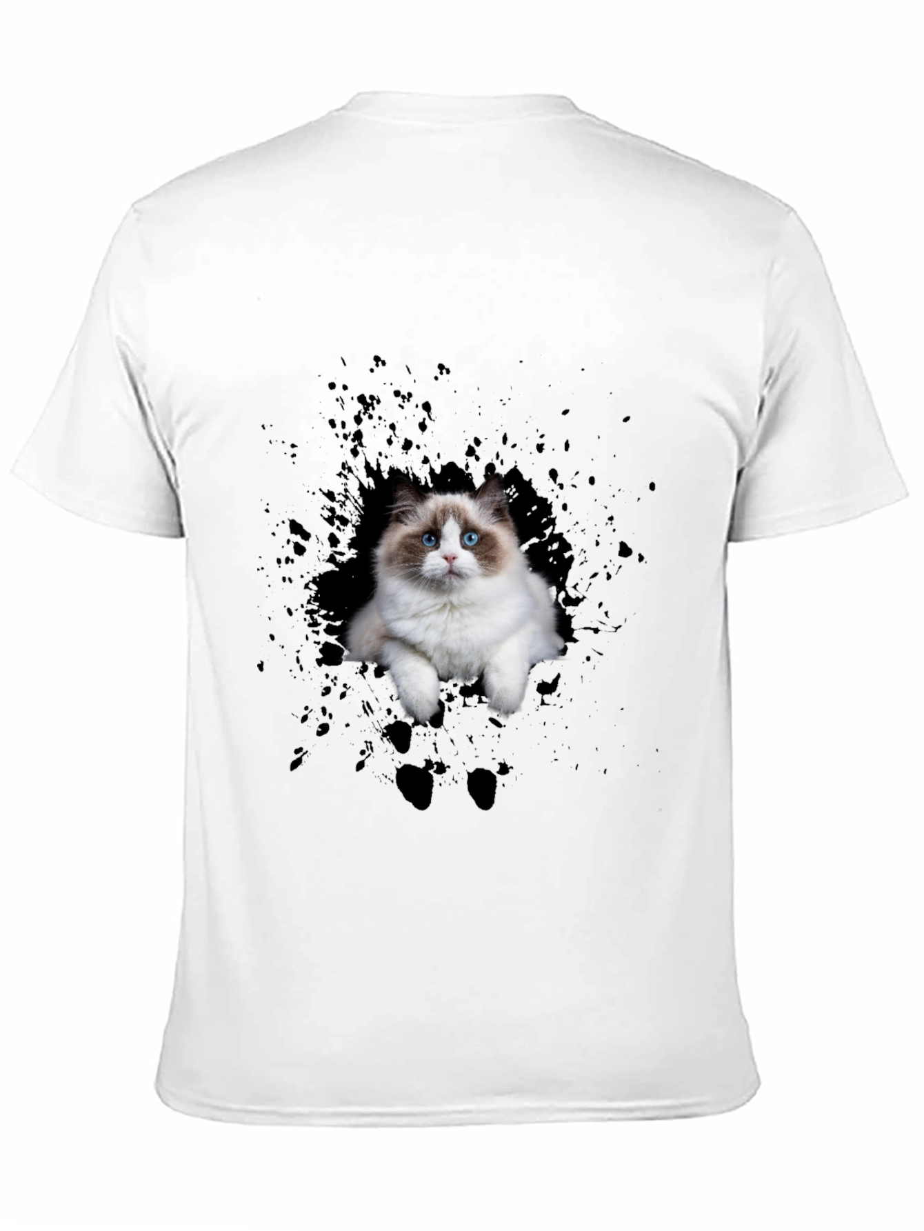 Cat Splash Black T-Shirt