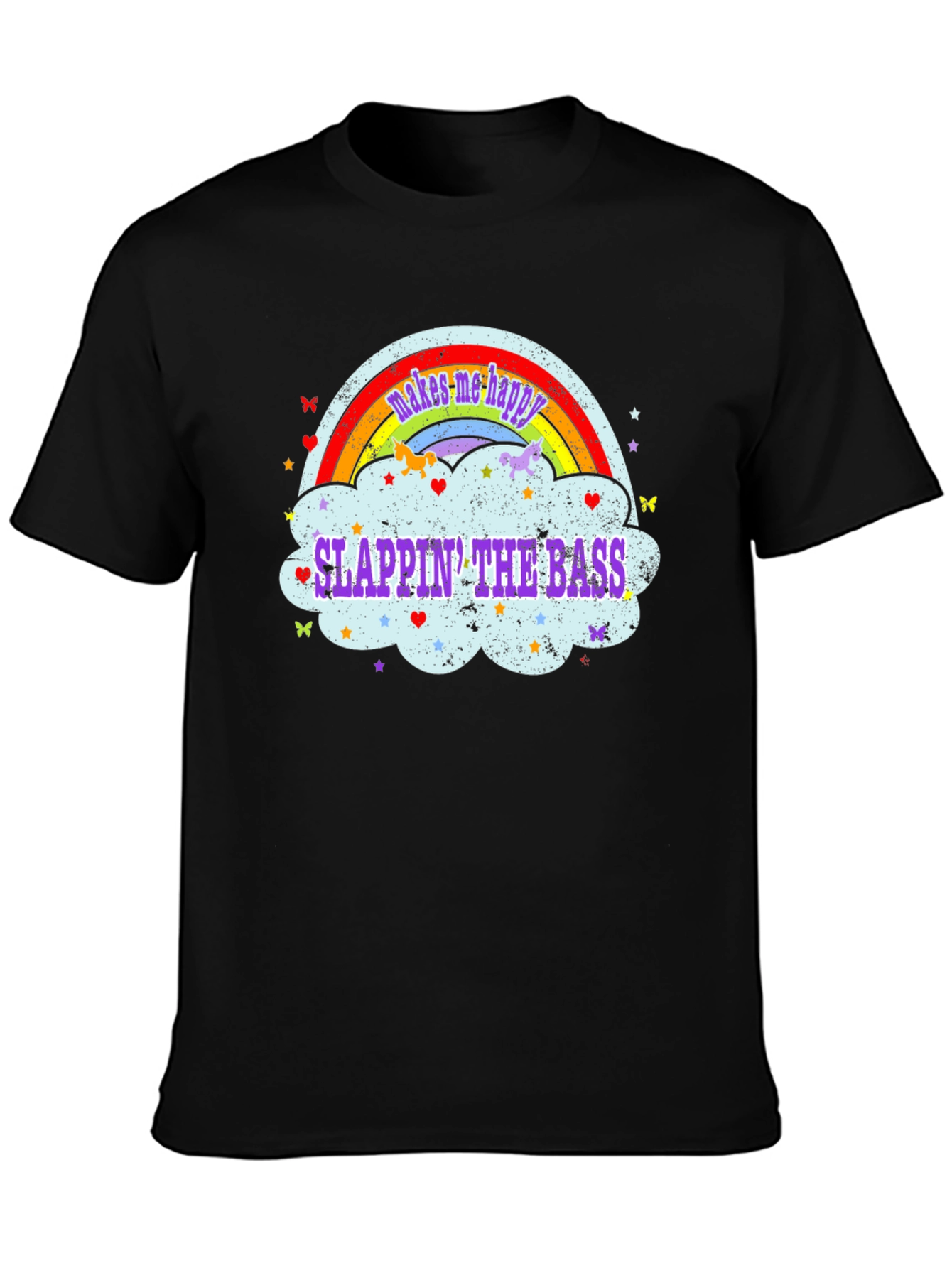 Slappin The Bass Rainbow Cloud T-Shirt