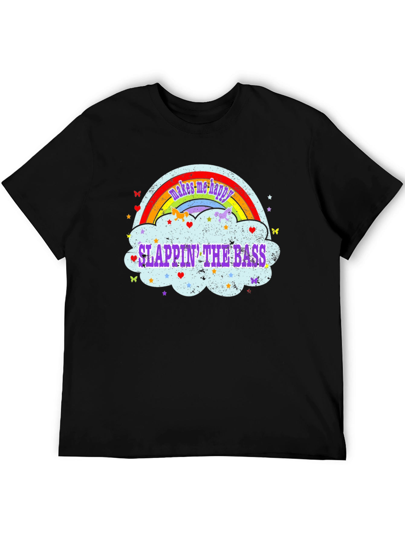 Slappin The Bass Rainbow Cloud T-Shirt