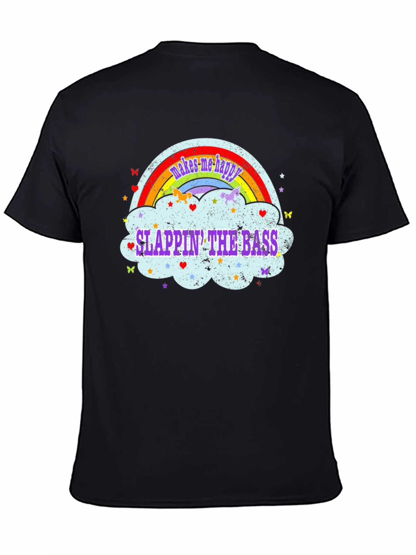 Slappin The Bass Rainbow Cloud T-Shirt