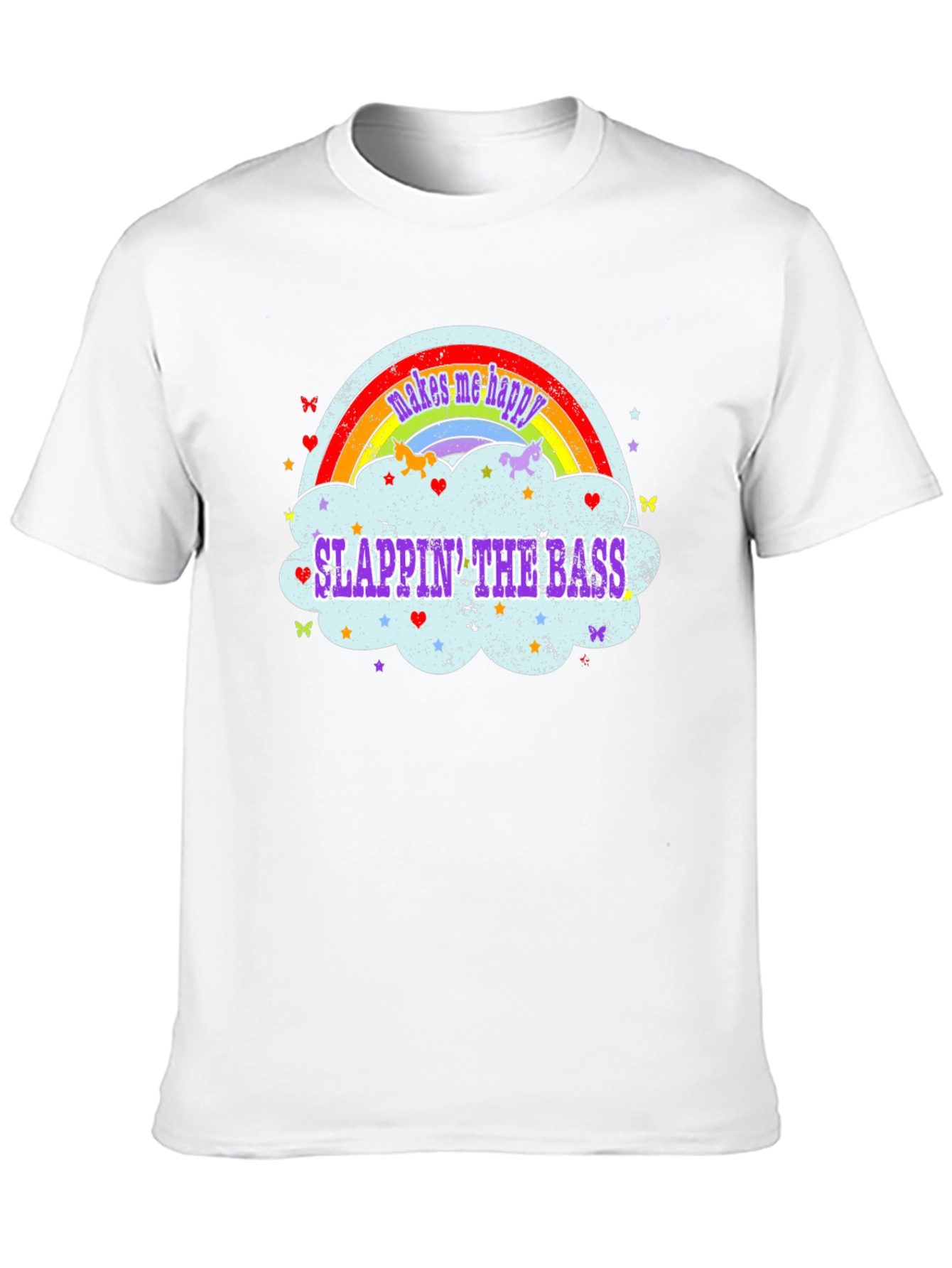 Slappin The Bass Rainbow Cloud T-Shirt