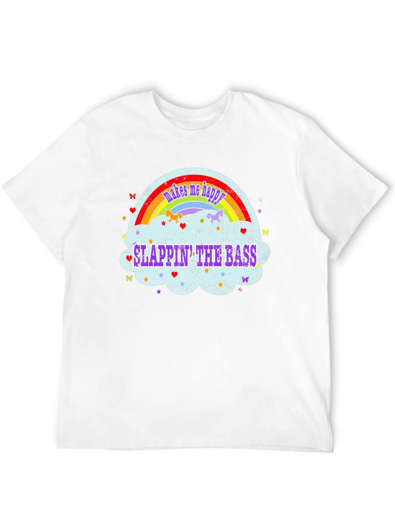 Slappin The Bass Rainbow Cloud T-Shirt