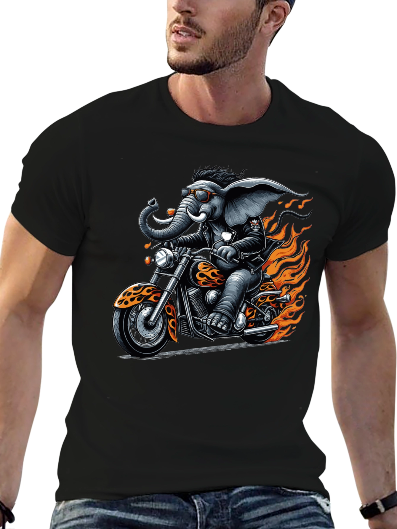 Elephant Biker T-Shirt