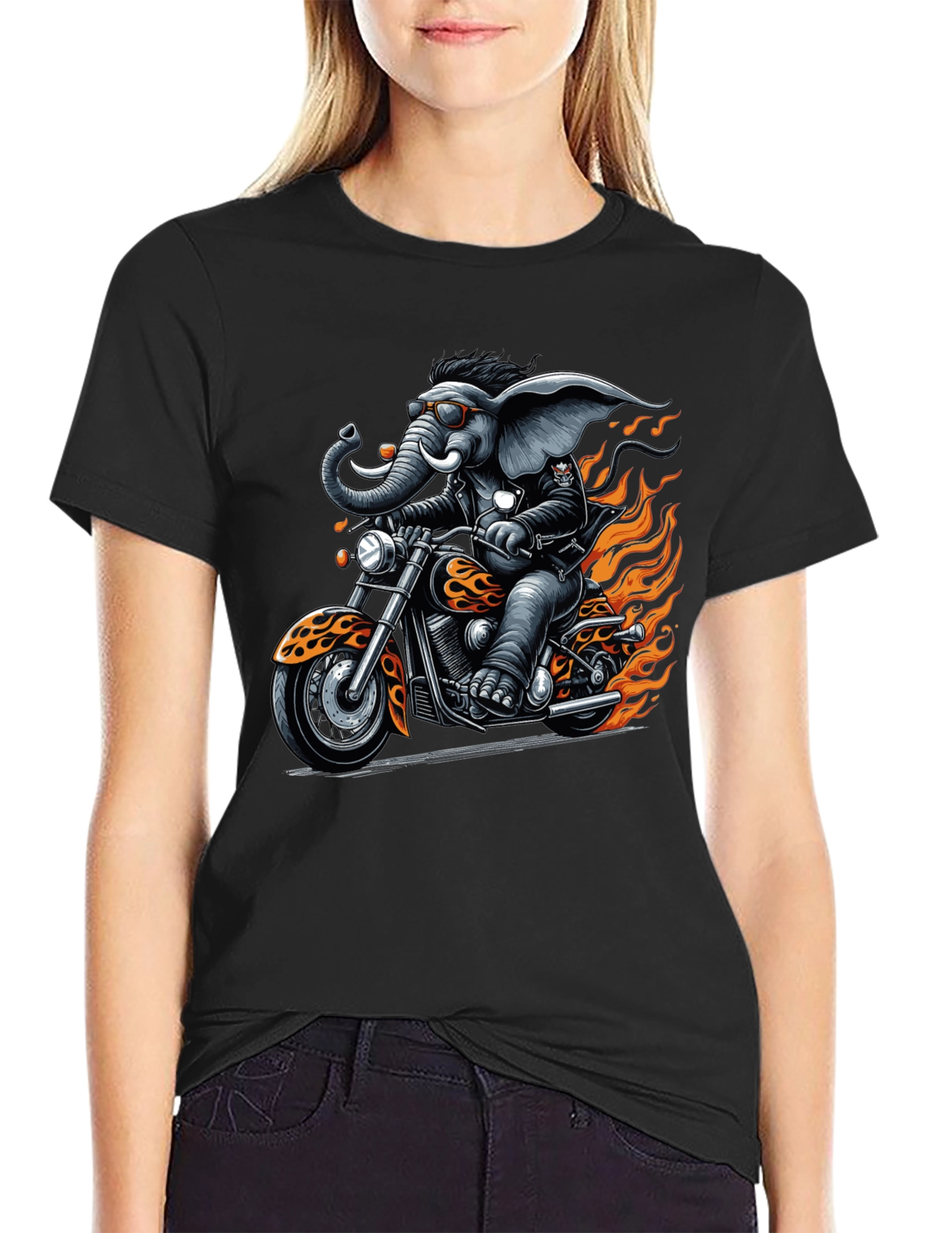 Elephant Biker T-Shirt