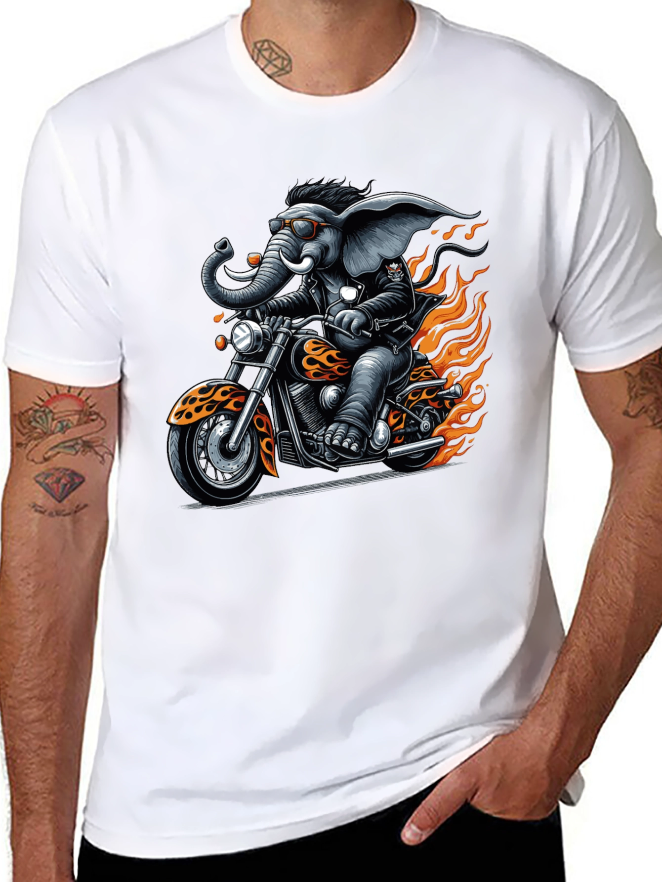 Elephant Biker T-Shirt