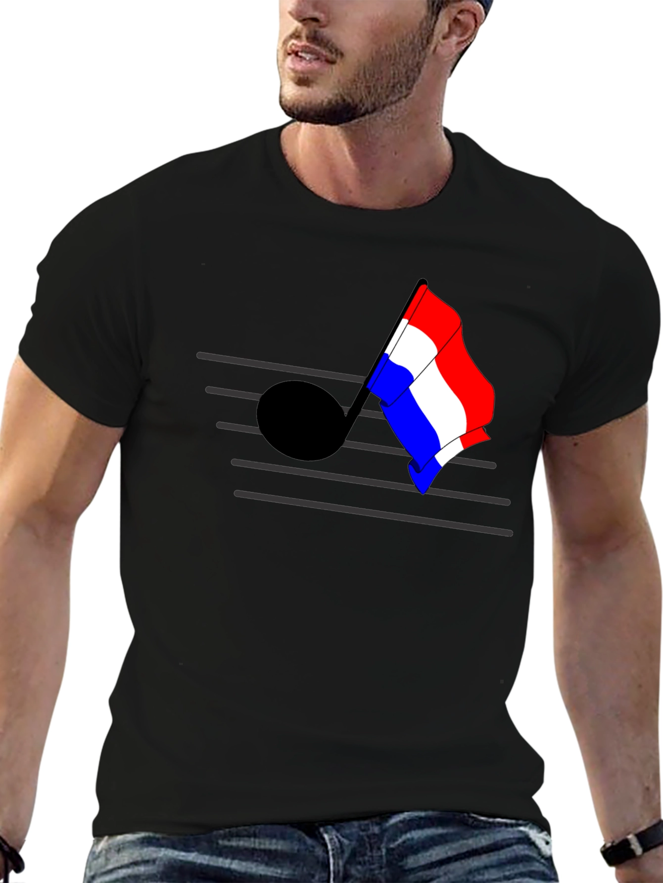 Music Note Flag Graphic T-Shirt