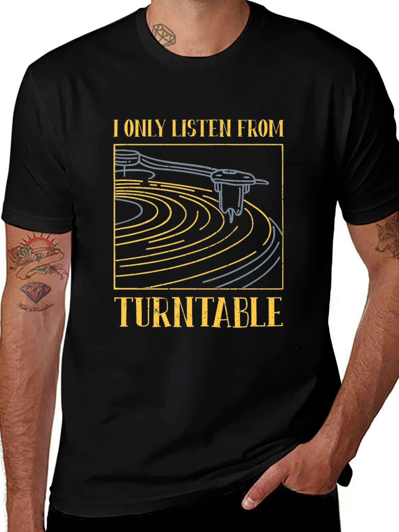 Turntable Graphic Tee - Music Lover T-Shirt