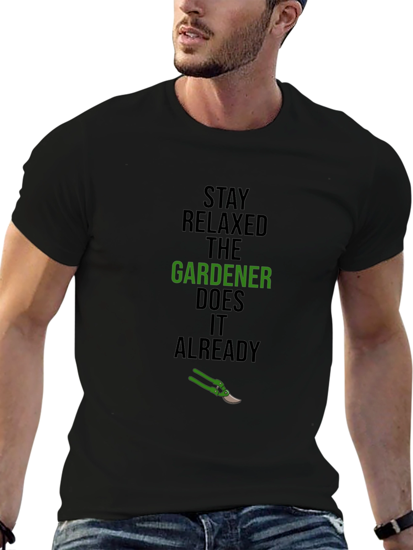 Stay Relaxed Gardener T-Shirt - Black