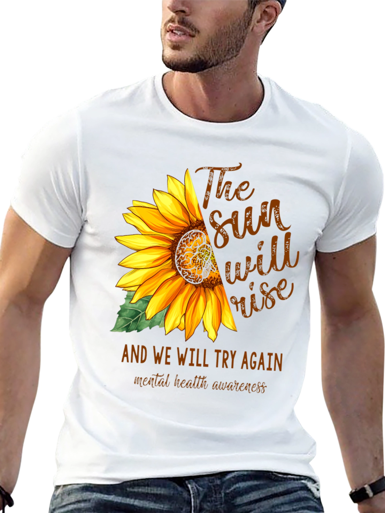 Sunflower Mental Health Awareness Graphic Tee