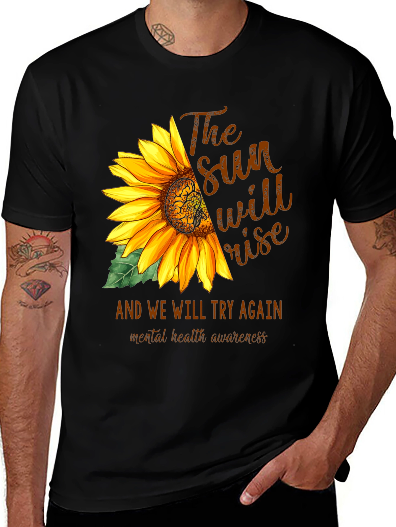 Sunflower Mental Health Awareness Graphic Tee