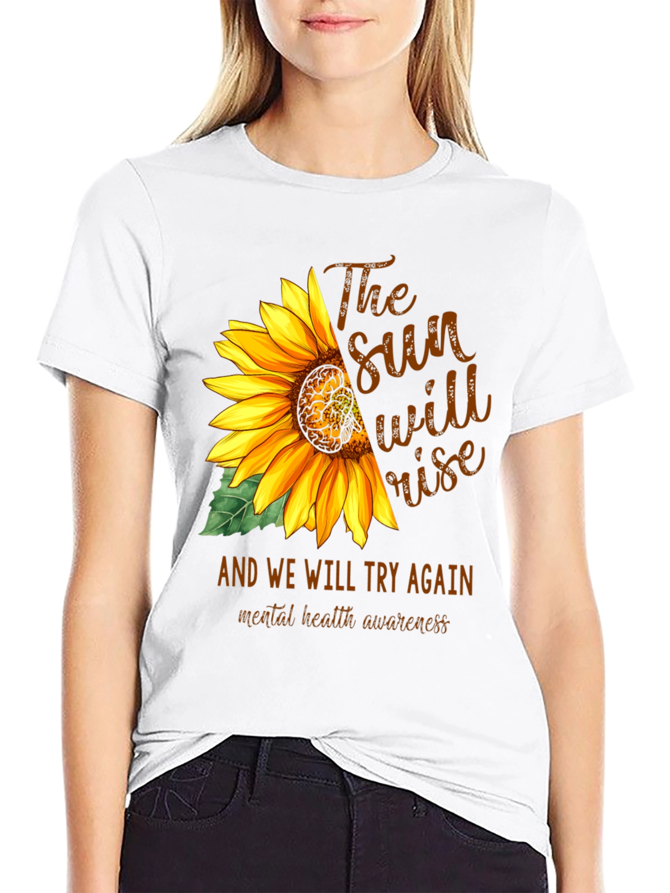 Sunflower Mental Health Awareness Graphic Tee