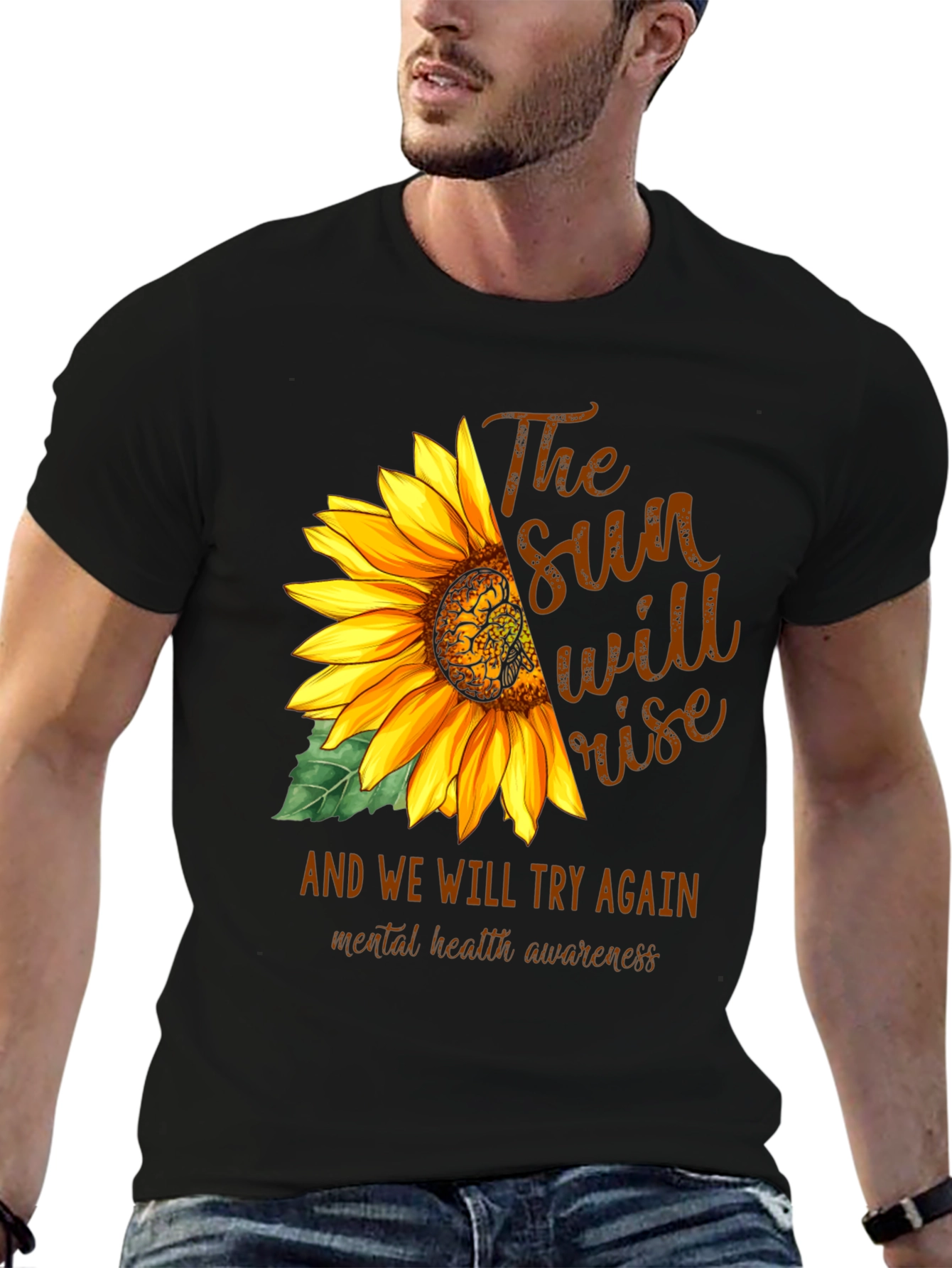 Sunflower Mental Health Awareness Graphic Tee