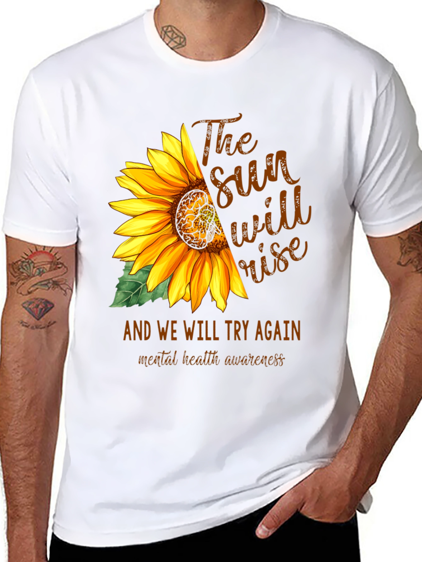 Sunflower Mental Health Awareness Graphic Tee