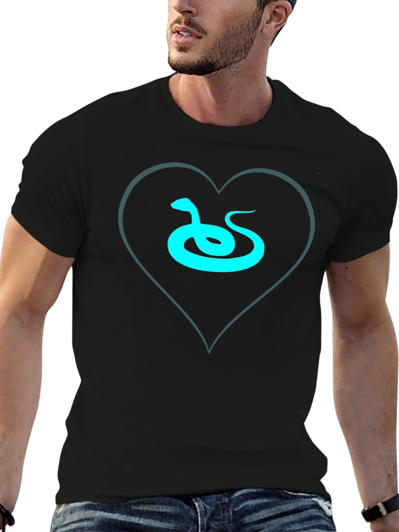 Snake Heart Graphic Tee - Sleek Style