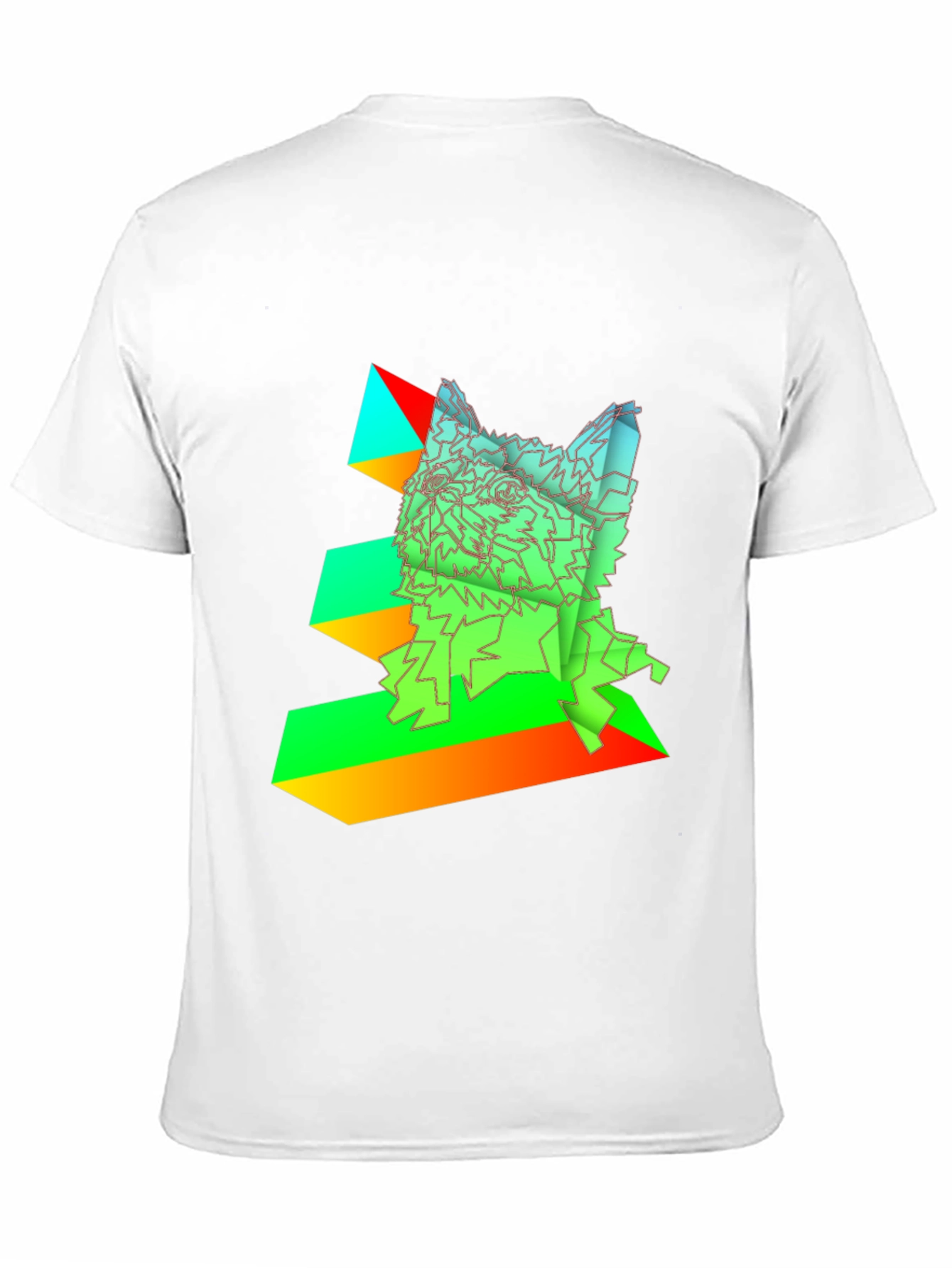 Geometric Dog Graphic Tee - Abstract Art Design