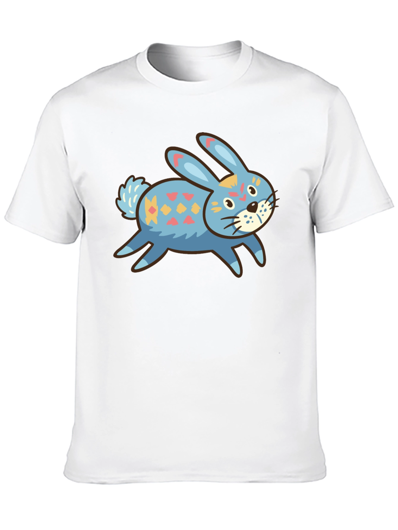 Cute Bunny Graphic Tee - Black Cotton Blend