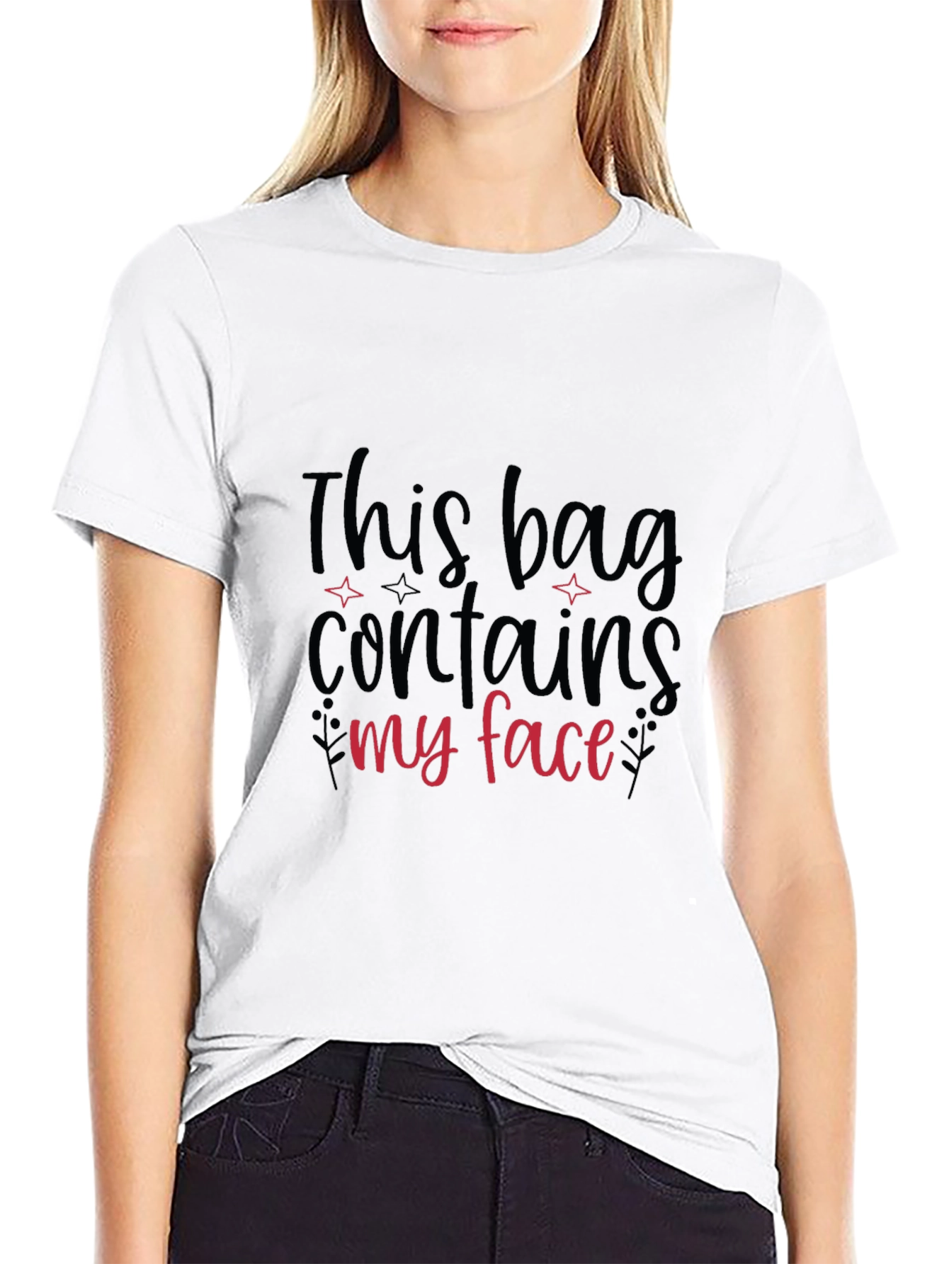 Funny Graphic T-Shirt - This Bag Contains My Face