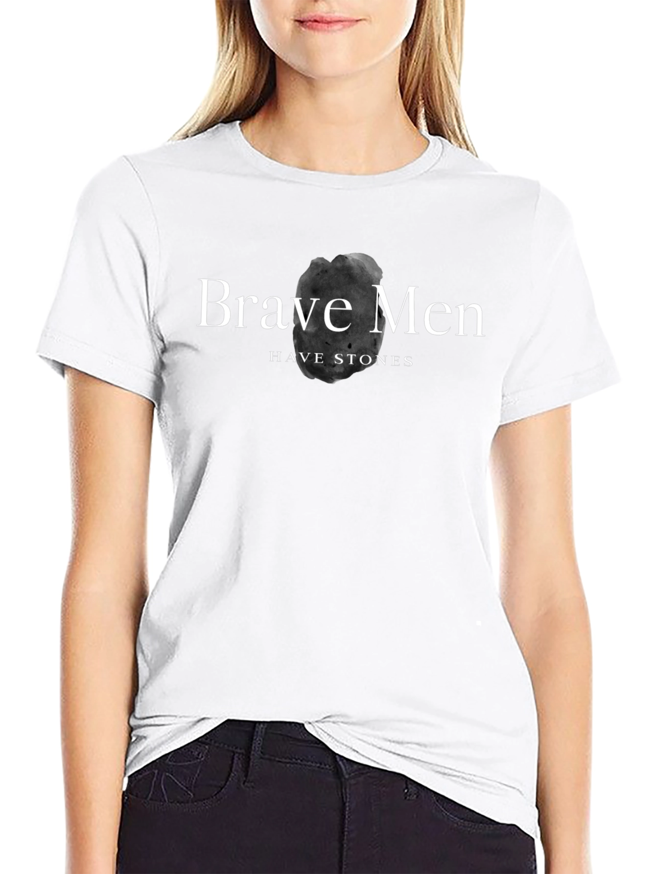 Brave Men Have Stones Black Graphic Tee