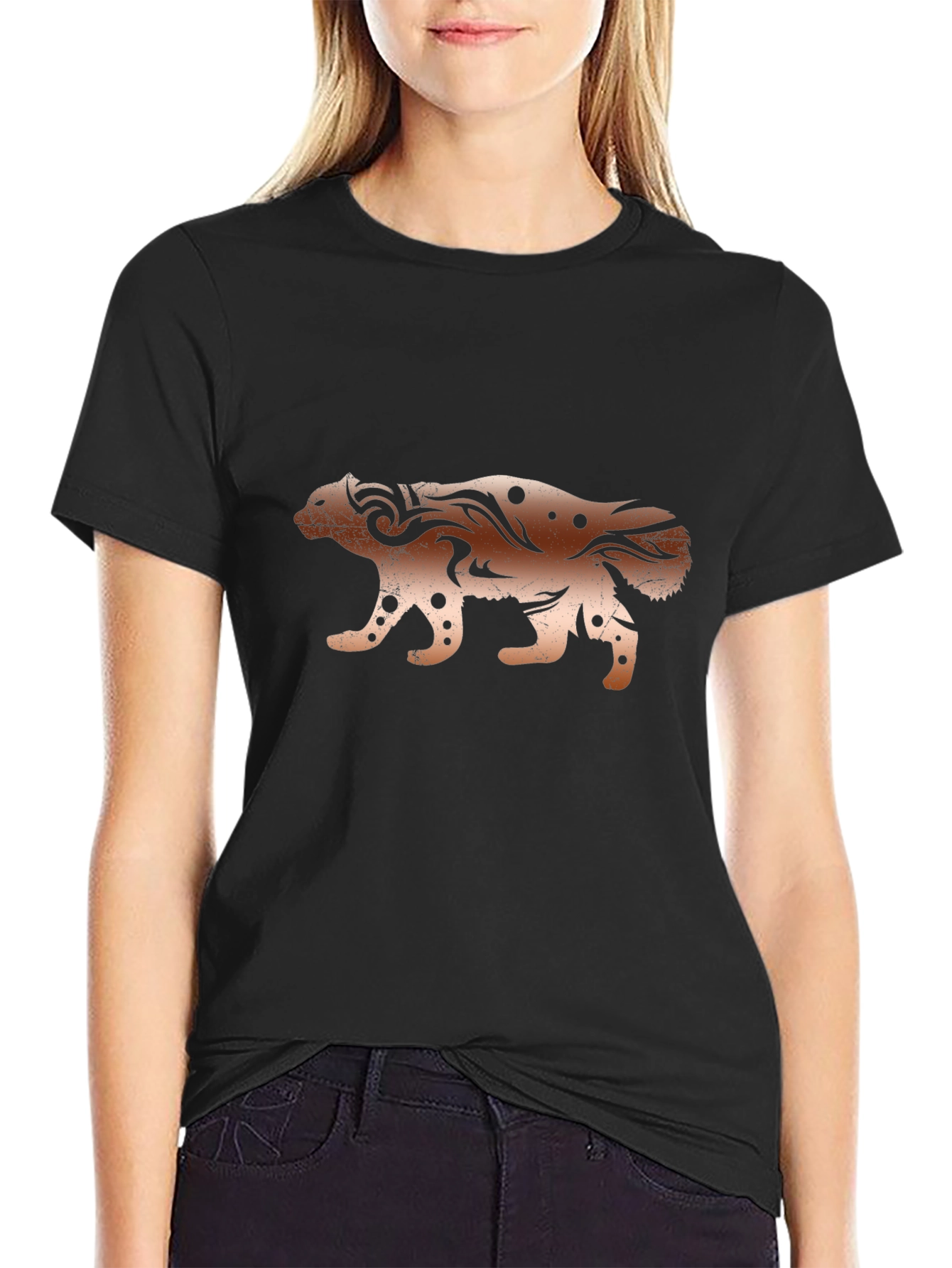 Tribal Honey Badger Graphic Print T-Shirt