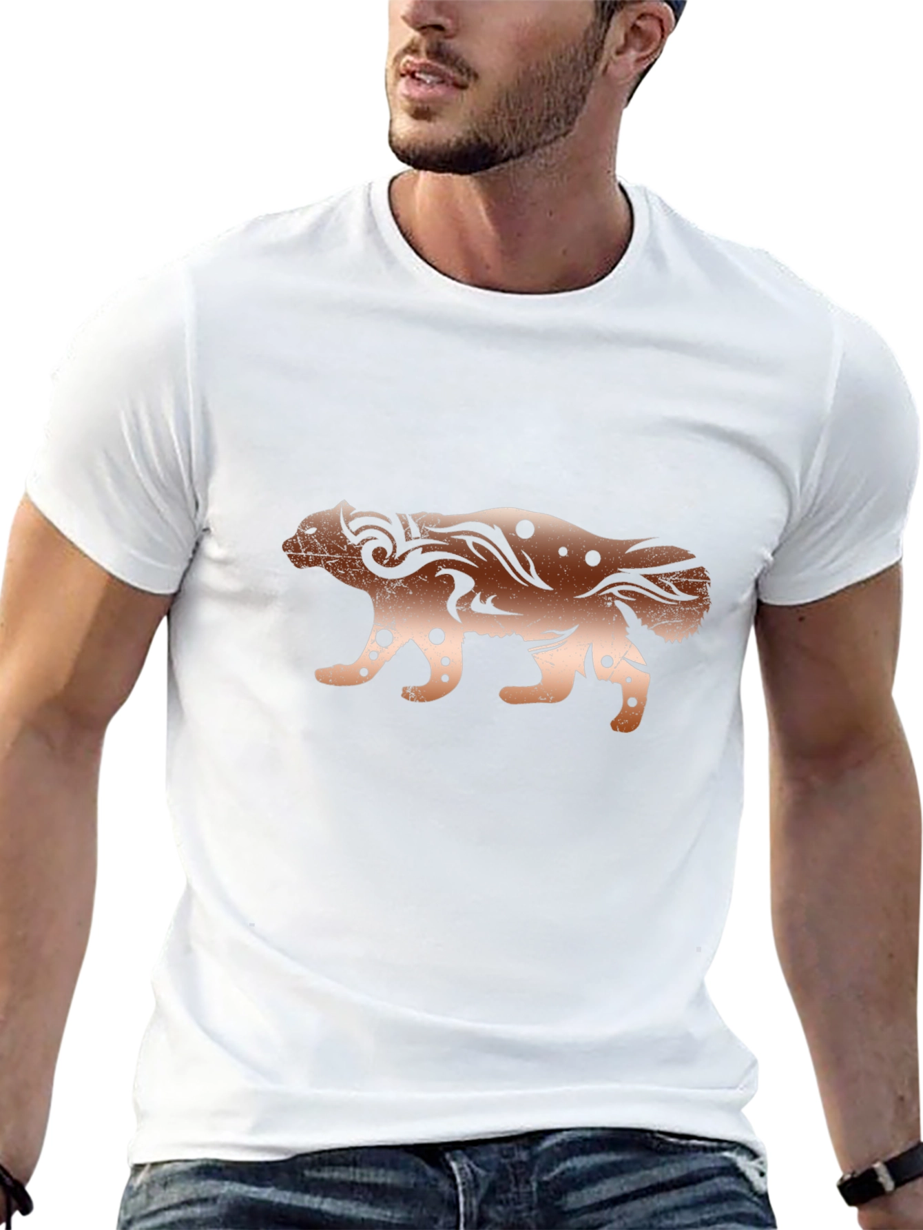 Tribal Honey Badger Graphic Print T-Shirt