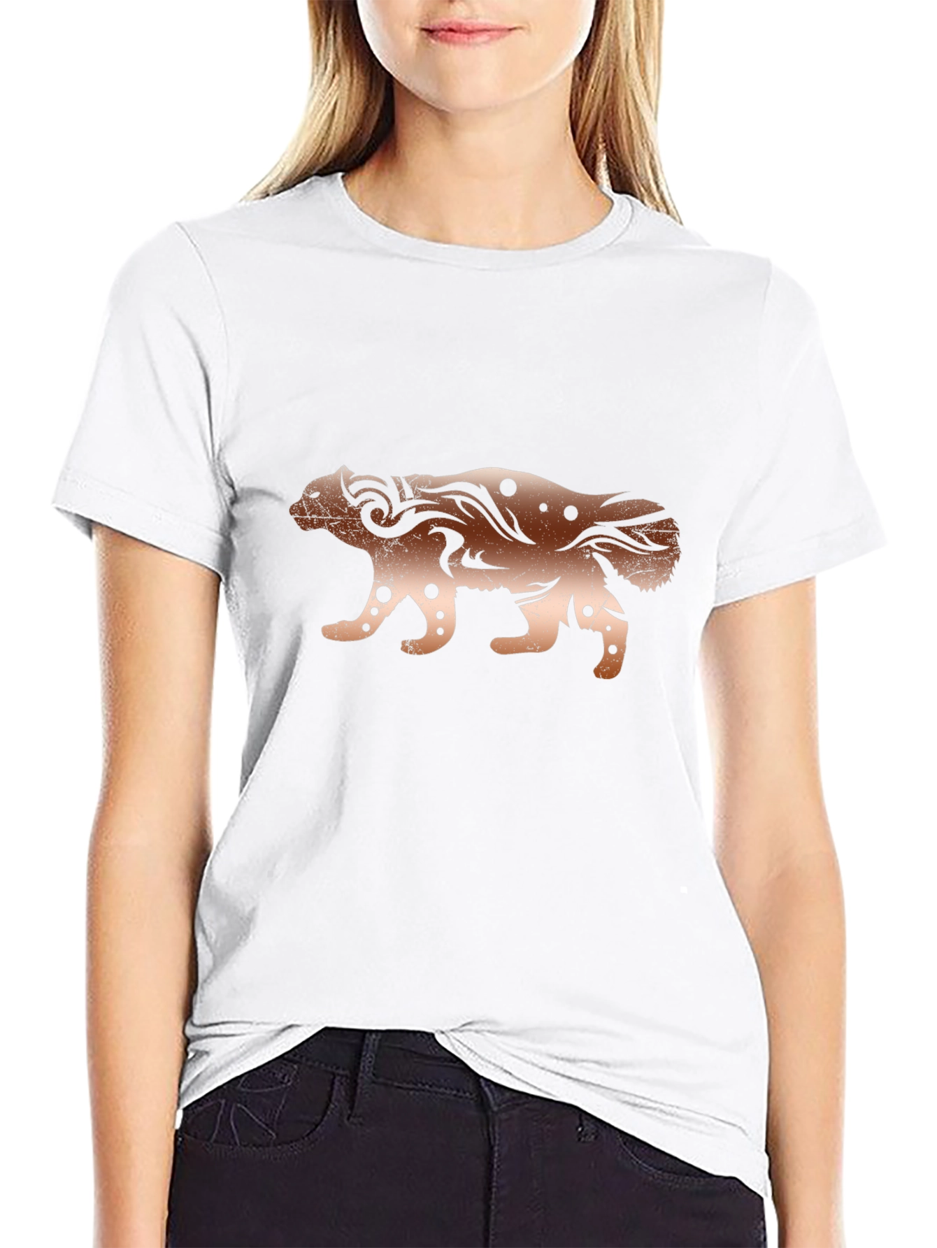 Tribal Honey Badger Graphic Print T-Shirt