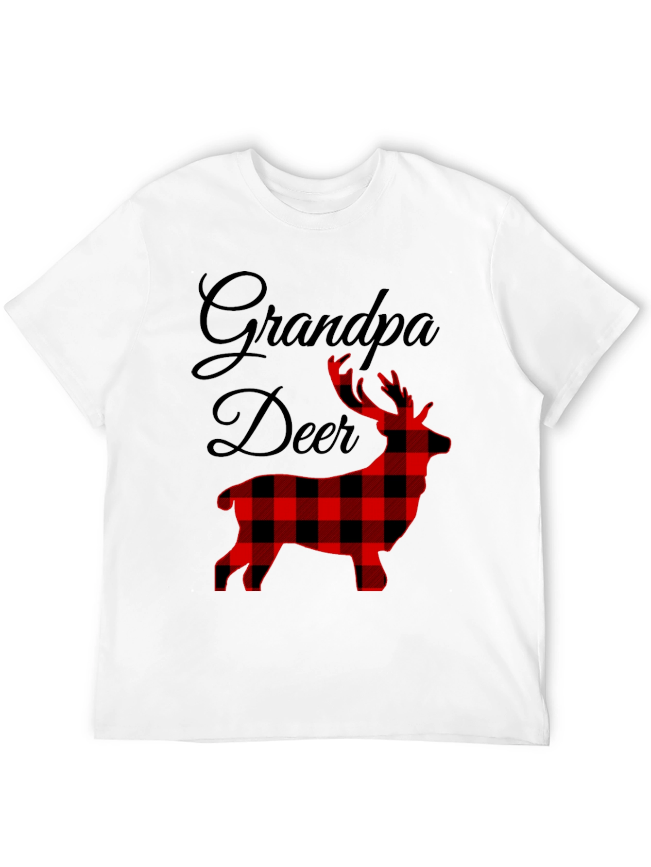 Grandpa Deer Plaid Graphic Tee