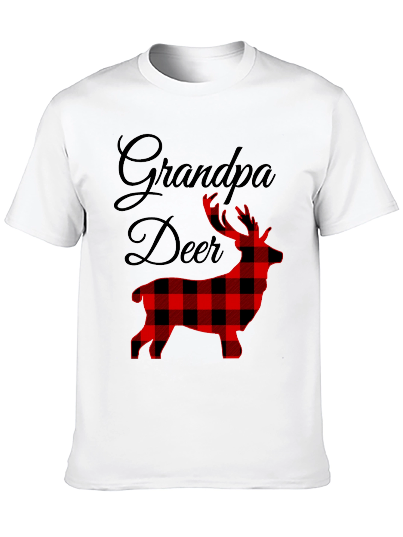 Grandpa Deer Plaid Graphic Tee
