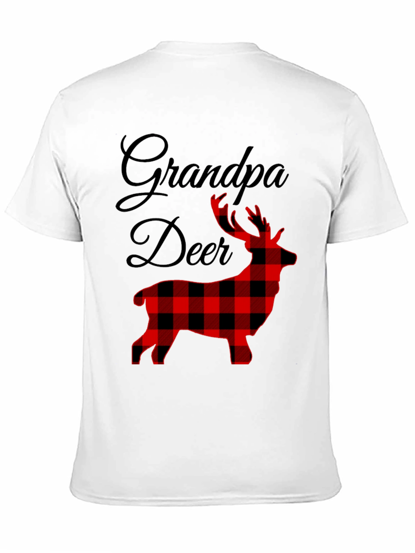 Grandpa Deer Plaid Graphic Tee