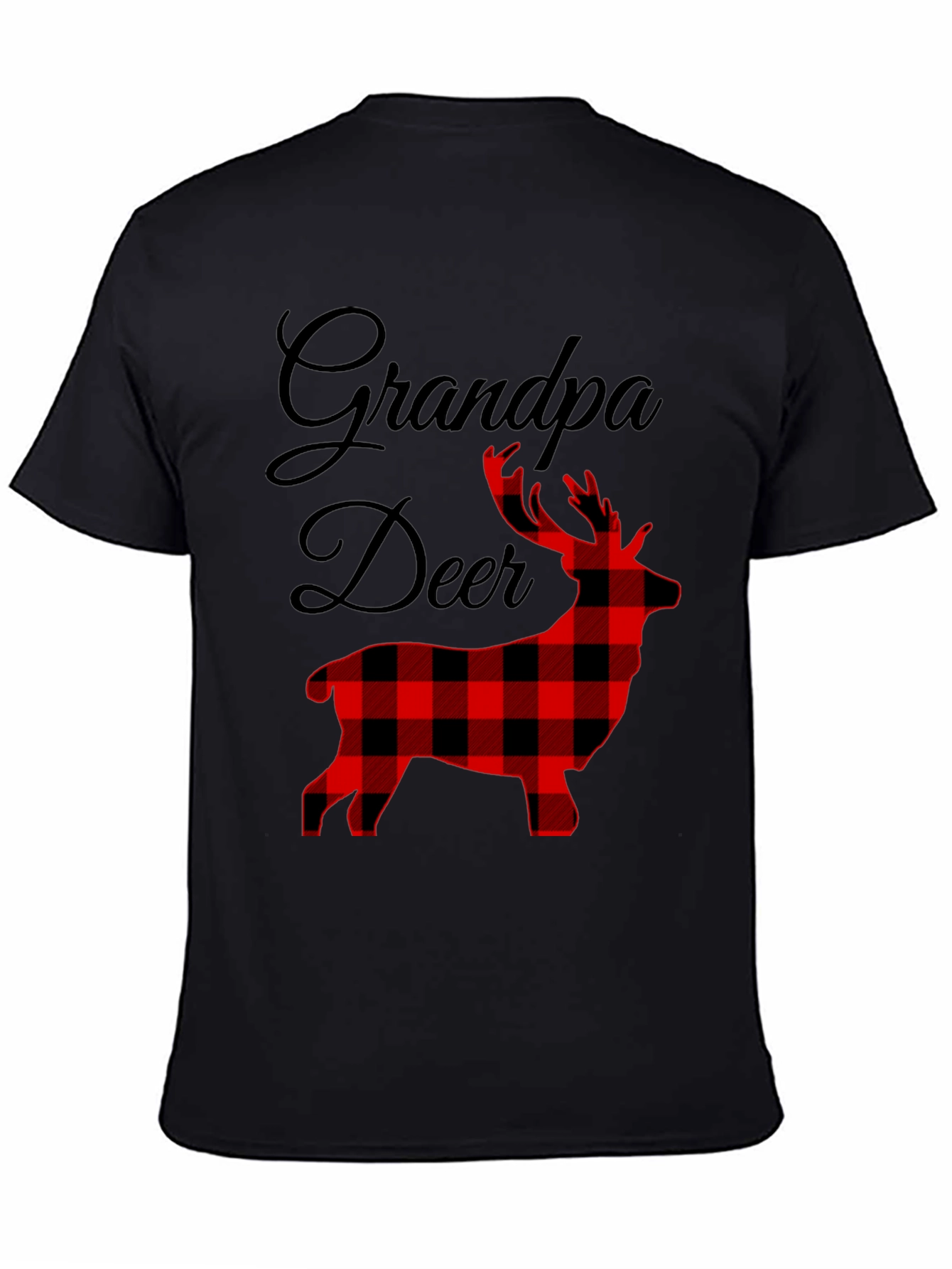 Grandpa Deer Plaid Graphic Tee