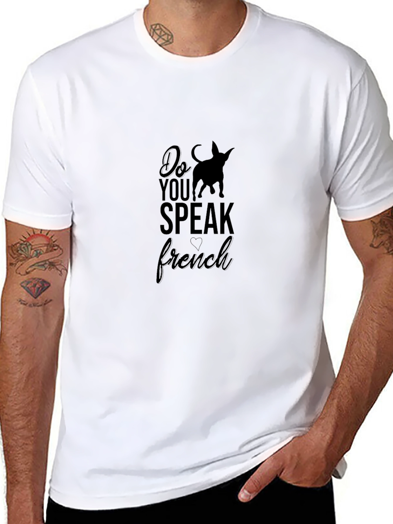 Do You Speak French Dog Silhouette Graphic Tee