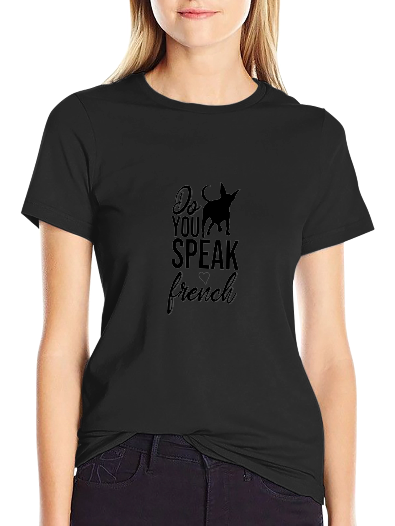 Do You Speak French Dog Silhouette Graphic Tee