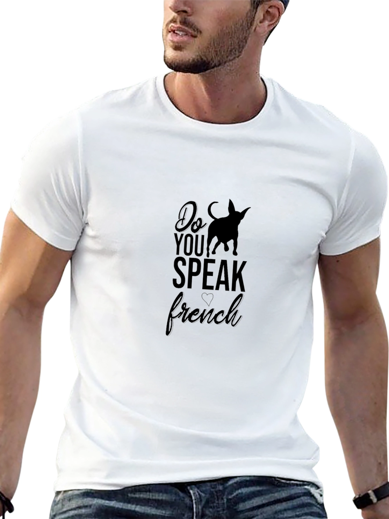 Do You Speak French Dog Silhouette Graphic Tee