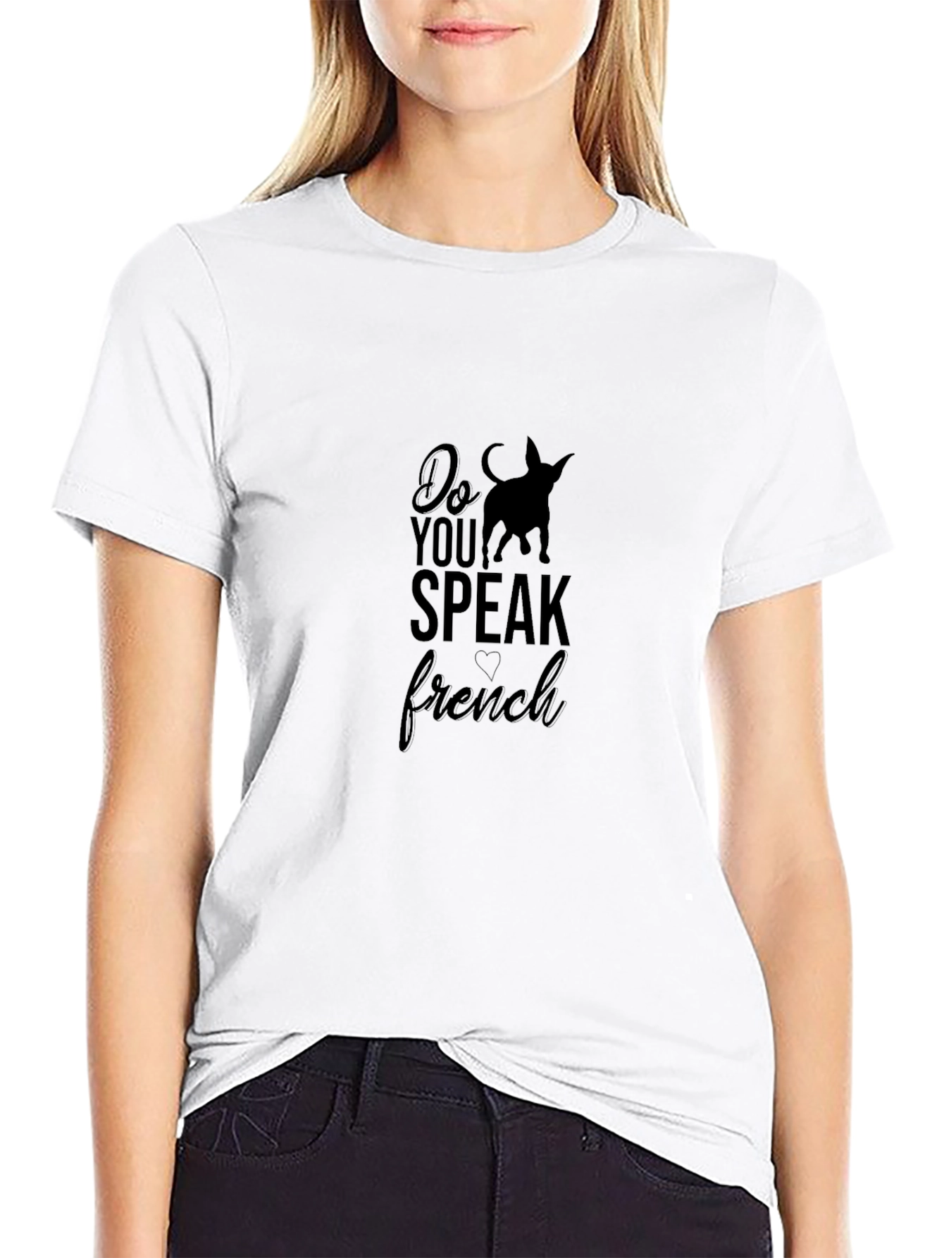 Do You Speak French Dog Silhouette Graphic Tee