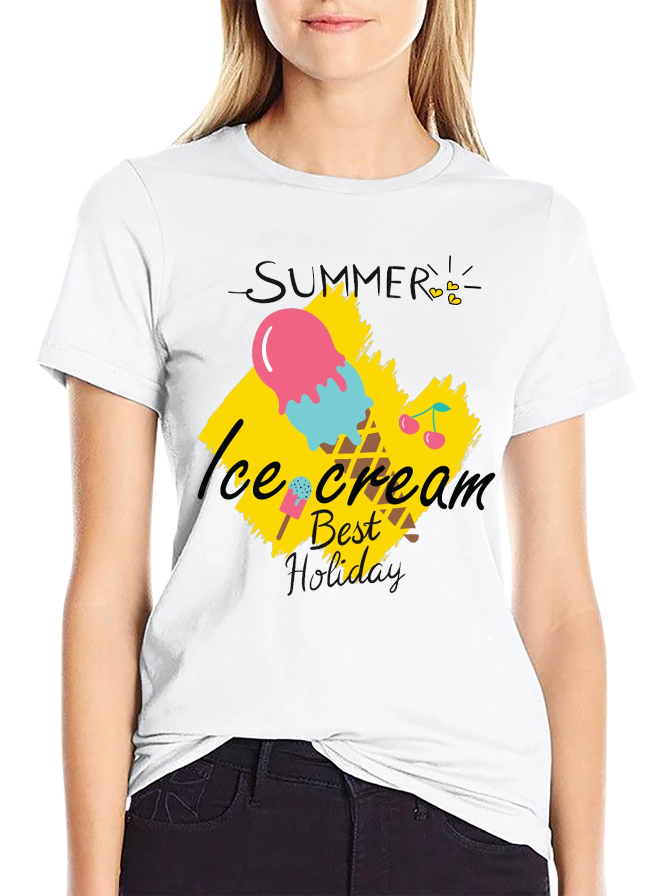 Ice Cream Best Dad Black T-Shirt