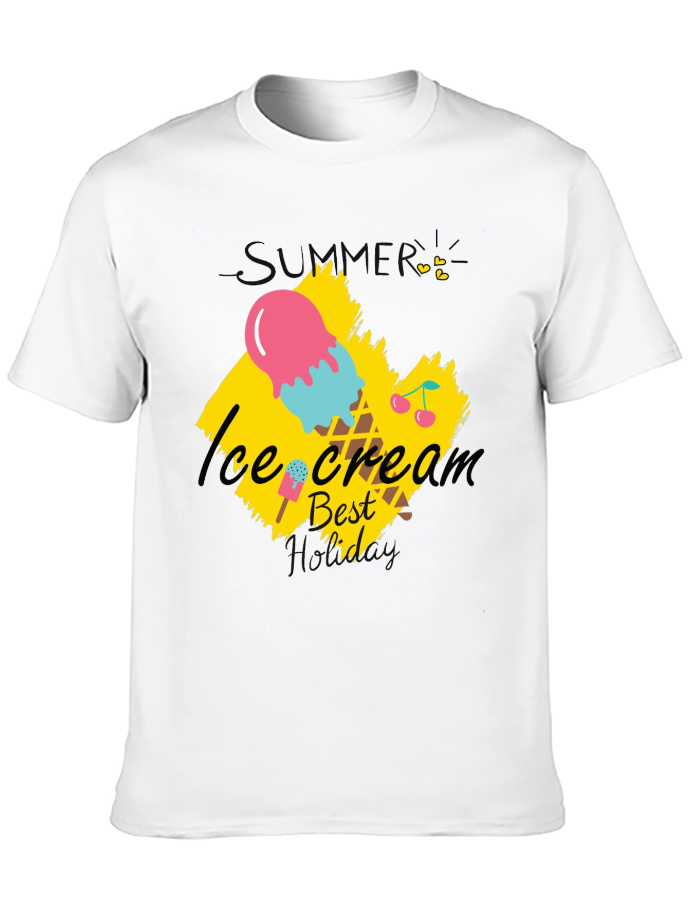 Ice Cream Best Dad Black T-Shirt