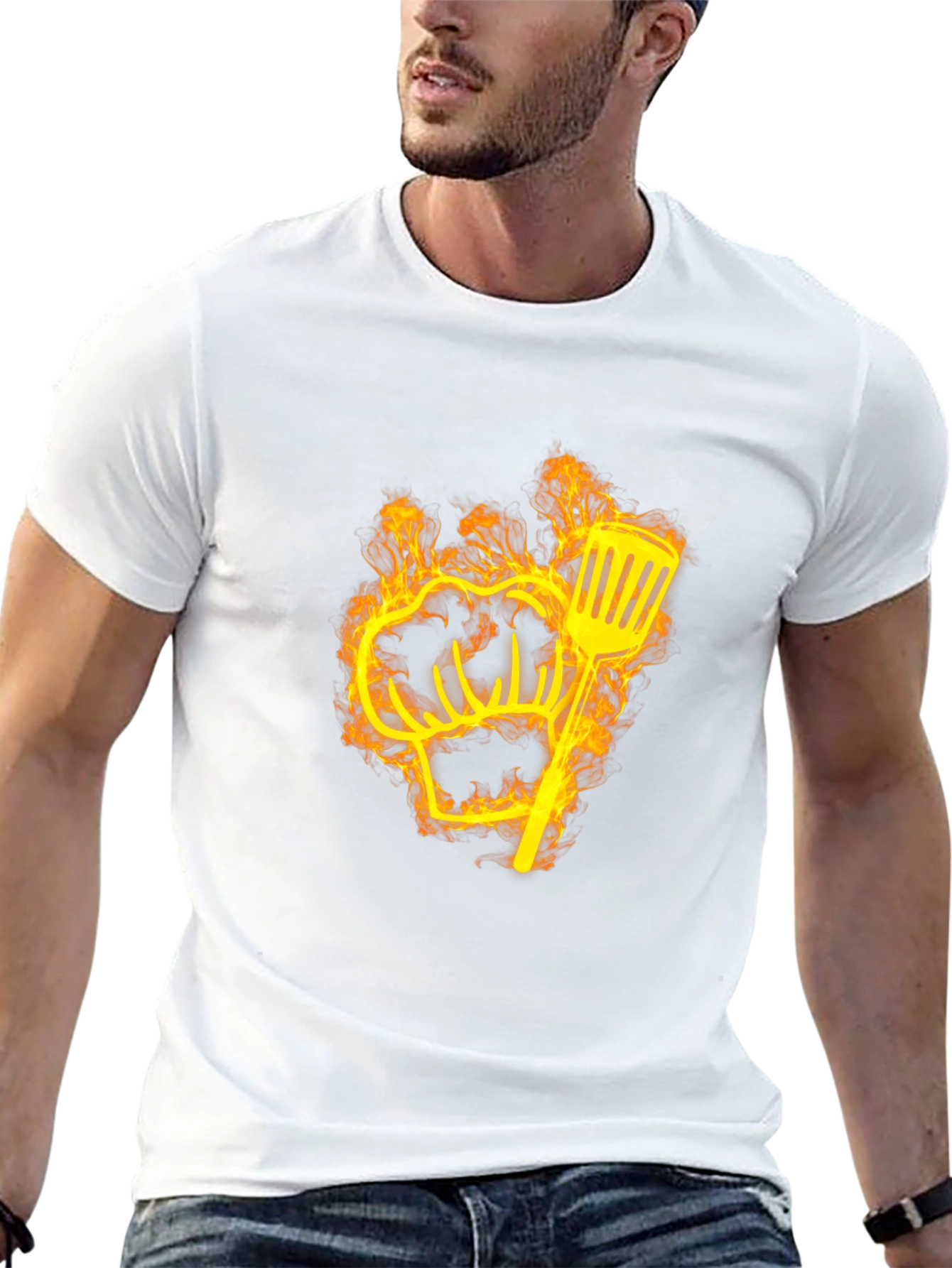 Flaming Chef Hat & Spatula Graphic Tee