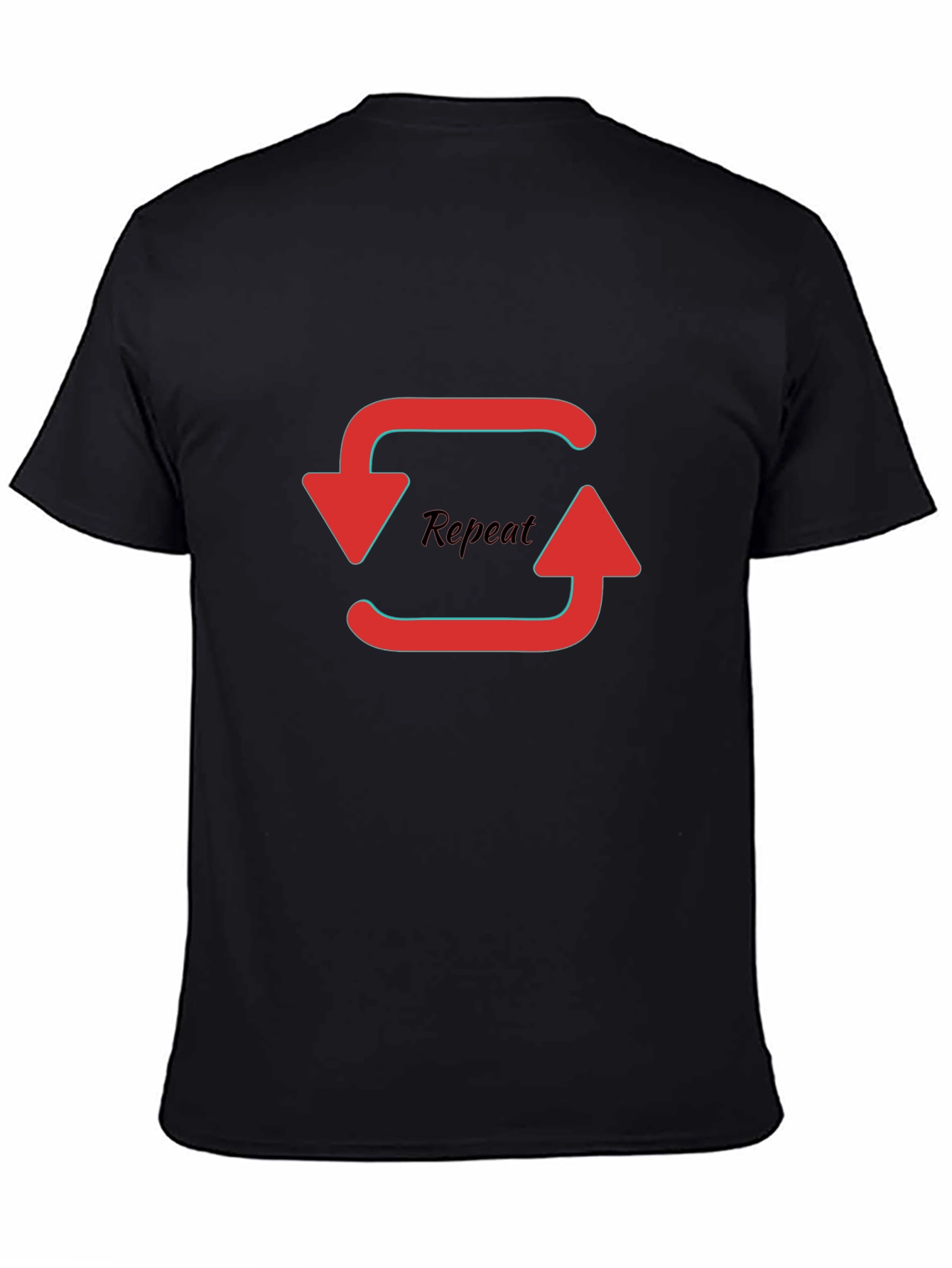 Repeat Graphic Print Black T-Shirt